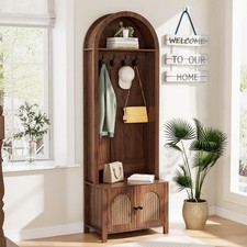 Hall Tree with Bench and Shoe Storage, Entryway Storage Bench with Coat Rack Hall Tree price