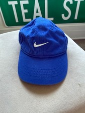 Nike Hat Infant Toddler White Swoosh Logo Royal Blue Adjustable Baby Cap NWOT Baby Hat price