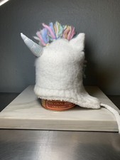 Unicorn Baby Toddler Beanie Hat Cap White Winter Fleece Lined Baby Hat price