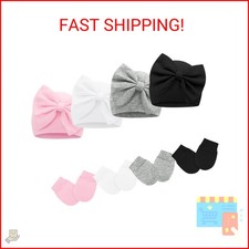 Sarfel HAT for Girls - 4 Pack Newborn Beanies with Cute Bow, Baby Girl Hats & Mi Baby Hat price