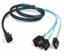 Mini SAS SFF-8643 To 4 SATA 7pin Hard Disk 6Gbps Data Server Raid Cable 1M Disk Cable price