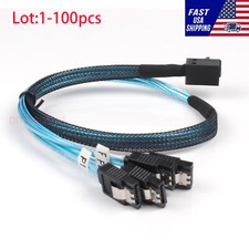 Lot Mini SAS SFF-8643 Target to 4 SATA 7pin Host Hard Disk Data Serve Raid Cable Disk Cable price