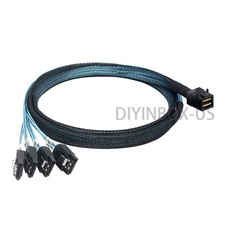 Mini SAS HD SFF 8643 to (4) SATA Breakout Forward Hard Disk Cable 1M =LSI00411 Disk Cable price