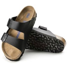 Birkenstock Arizona Birko-Flor Black Leather Unisex Sandals Select Size Unisex Sandals price