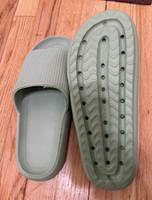 Unisex Adults Green Slide Sandals Slip-On Rubber Upper Open Toe Solid Sz 10 Unisex Sandals price