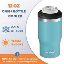 HAUSHOF 12 oz Cold Bottle/Can Cooler – Double Wall Vacuum Insulated for Camping Bottle Coolers price