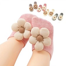 4 Pairs Baby Girl Non Slip Floral Ankle Cotton Socks Newborn Toddler Pack Series Baby Socks price