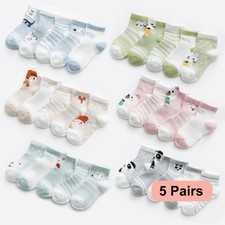 5Pairs Baby Socks Set Cotton Mesh Breathable Cute Cartoon Infant Toddler Newborn Baby Socks price