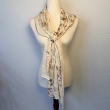 Elegant champagne Silk Scarf, with rose gold floral details quiet luxury ,70x 19 Women's Scarf price