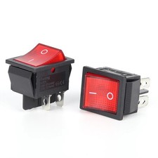 2PCS KCD4 Rocker Switch 20A125V 16A250V DPST 4Pin Red Light 220V On Off ACs Switches price