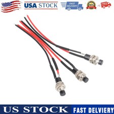 3x Mini Push Button Pre-Wired Momentary N/O OFF-ON Switch Plug 12V 5AMP SPST Switches price