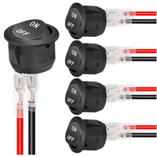 12V Round Rocker Switch SPST On/Off 2-Pin 6A/250V 10A/125V for Car Boat RV Black Switches price