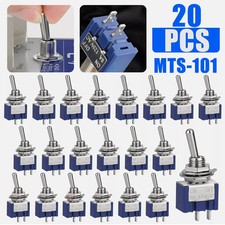 20Pcs MTS-101 2 Position Toggle Switch Kit 2 Pin SPST ON-OFF 6A 125VAC US Stock Switches price
