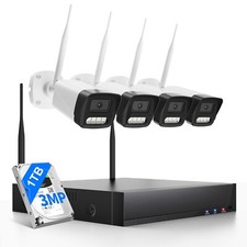 HD 3MP Security Camera System 1TB HDD NVR Indoor Outdoor WIFI CCTV Audio NVRkit Security System Sets price