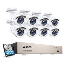 ZOSI H.265+8CH 5MP Lite DVR Security Camera System 1080P Home IR Night CCTV IP66 Security System Sets price