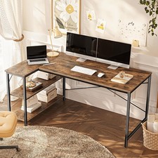 L Shaped Desk, 40/48/55 Inches Computer Desk with Reversible Storage Shelves Office Desk price