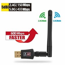 600Mbps Wireless USB Wifi Adapter Dongle Dual Band 2.4G/5GHz W/Antenna 802.11AC Wireless Adapter price