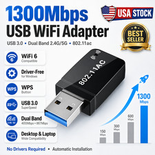 1300Mbps USB3.0 Wireless WiFi Adapter Dongle Dual Band 5G/2.4G Desktop Laptop Wireless Adapter price