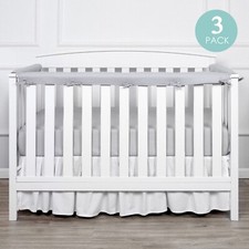 Gray Crib Rail Cover Protector Safe Teething Guard Wrap --Standard Crib-- Baby Bed Rail price