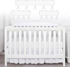 3 Piece White- Crib Rail Cover Protector Safe Teething Guard Wrap -Standard Crib Baby Bed Rail price