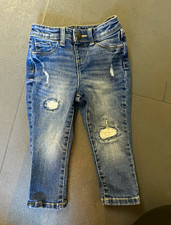 Jumping Beans Toddler 2T Solid Blue Denim Skinny Jeans Cotton Button/Zip Baby Tights price