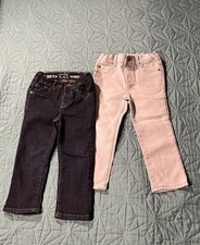 The Children’s Place Skinny Blue Jeans Size 3T Slim Fit 2 pairs adjustable waist Baby Tights price