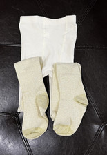 Unisex Baby & Toddler Solid Tights, White/Beige Cotton Blend 6-9 Months 1Pk Baby Tights price