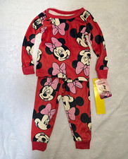 Disney Jr. Minnie Mouse Girls 2T Snug Fit 2-Piece Long Sleeve Pajama Set Red Baby Tights price