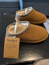 Bearpaw Tabitha Youth Size 1 Hickory Suede Slippers Clog Mule NWB Girls' Slippers price