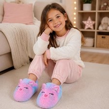 Secret Slippers Cat House Slippers for Toddler Kids Fuzzy Slip-on Bedroom Shoes Girls' Slippers price