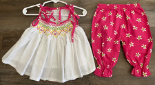 REMEMBER NGUYEN floral SMOCKED shirt & pants set~6M~6 months~hot pink & white~ Baby Shirt price