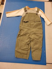 Laura Ashley Baby 24 Months Overalls Set Green Shirt 2 Piece Outfit Knee Patches Baby Shirt price