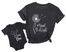 Mom and Me Matching Shirt Mama and Baby Matching Dandelion Print Set Grey Size L Baby Shirt price