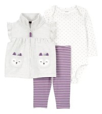 Baby Girl 3 Piece Outfit Vest Bodysuit Pants Little Fox NEW WITH TAGS Baby Undershirt price