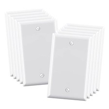 10 Pack Lot - Single Gang 1-Gang Blank Wall Face Plate Outlet Switch Cover White Outlet Cover price