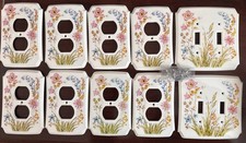 10 Floral Flower Plastic Outlet Switch & Double Gang light Plate Covers kitchen Outlet Cover price