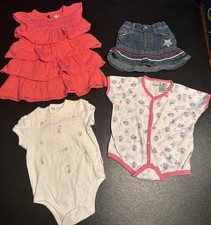Set Of Four Size 6-9 Or 6-12 Months Baby Girl Bodysuits Dress Skirt Baby Skirt price