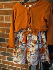 Baby Girl Sleeveless Dress 5 Yrs  Long Skirt with Brown Long Sleeve Crop Coverup Baby Skirt price