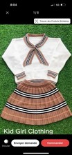 Girls 2-Piece Knit Skirt Set Long Sleeve Sweater Pleated Skirt Striped Bow Baby Skirt price
