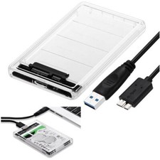 2.5" SATA USB 3.0 Clear Hard Drive Disk HDD SSD Enclosure External Laptop Case HDD Enclosures price