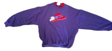 Top Stitch by Morning Sun Women's L Purple Crewneck Embroidered Applique 90s Women's Sweatshirt price