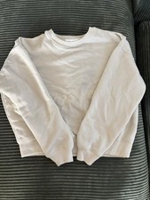 American Eagle TeensCream Solid Fleece Logo Crew Neck Pullover Sweatshirt XS Women's Sweatshirt price