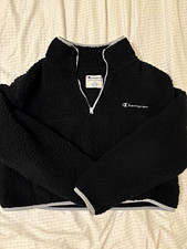 Champion Authentic Athleticwear Women’s Black Sherpa 1/4 Zip Mock Neck M Women's Sweatshirt price