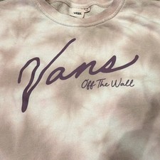 VANS Off The Wall Women's Tie-Dye Logo Crewneck Pullover Sweatshirt Pink S Women's Sweatshirt price