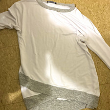 Coeur de Vague Women's White Gray Crewneck Pullover Long Sleeve Sweatshirt S Women's Sweatshirt price