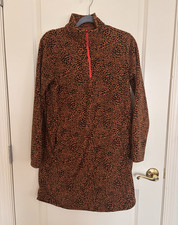Lands' End Women's S Leopard Print Fleece 1/4 Zip Mock Neck Sweatshirt Women's Sweatshirt price