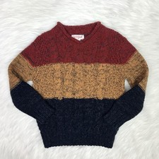 Toddler Boys Cotton Red Yellow Blue Knitted Chunky V-neck Sweater 2T Baby Sweater price