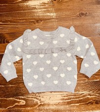 Crewcuts Girls Knit Cotton Pullover Sweater Heart Crewneck Long Sleeve 6-12M Baby Sweater price