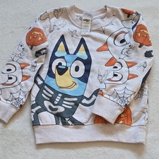 Bluey Halloween Cartoon Pullover Sweater 4T Multicolor Long Sleeve Baby Sweater price