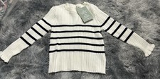 NWT H&M Toddler Girl 3/4T Striped Top Sweater Long Sleeve LivaEco Viscose Baby Sweater price